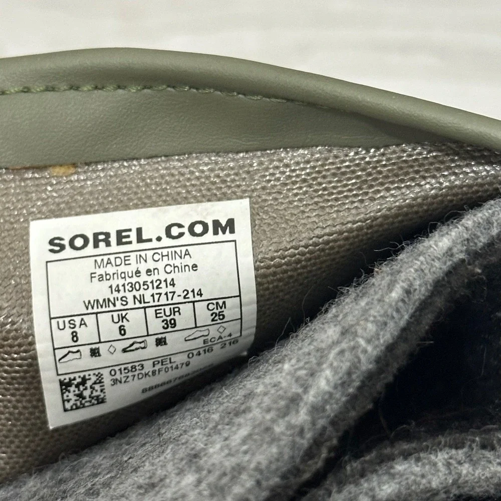Sorel‎ 1964 Premium CVS Boots Womens Size 8 Olive Green Waterproof Canvas
